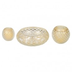 Trio of gold Murano glass petite bowls